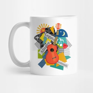 Cubist Guitar Collage Mug